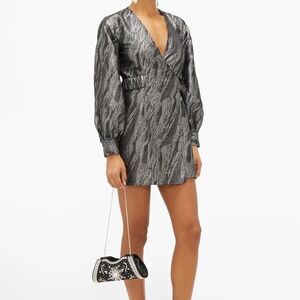 Ganni metallic mini dress